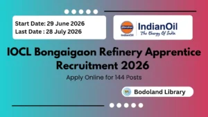 IOCL Bongaigaon Refinery Apprentice Recruitment 2026 – Apply Online for 144 Posts